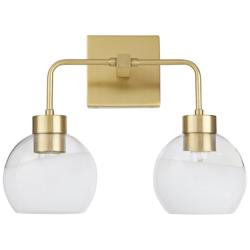 Quorum International Lacy 2LT Aged Brass Vanity Light