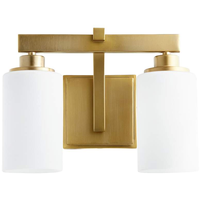 Image 1 Quorum International Lancaster 2LT Aged Brass Vanity Light