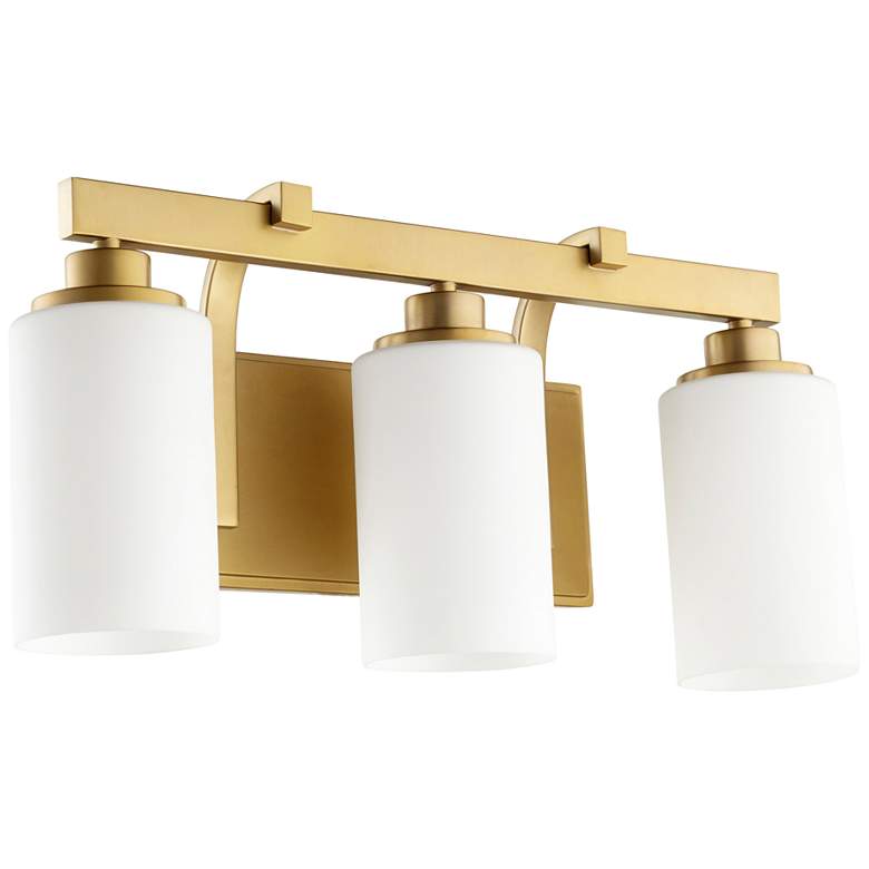 Image 1 Quorum International Lancaster 3LT Aged Brass Vanity Light