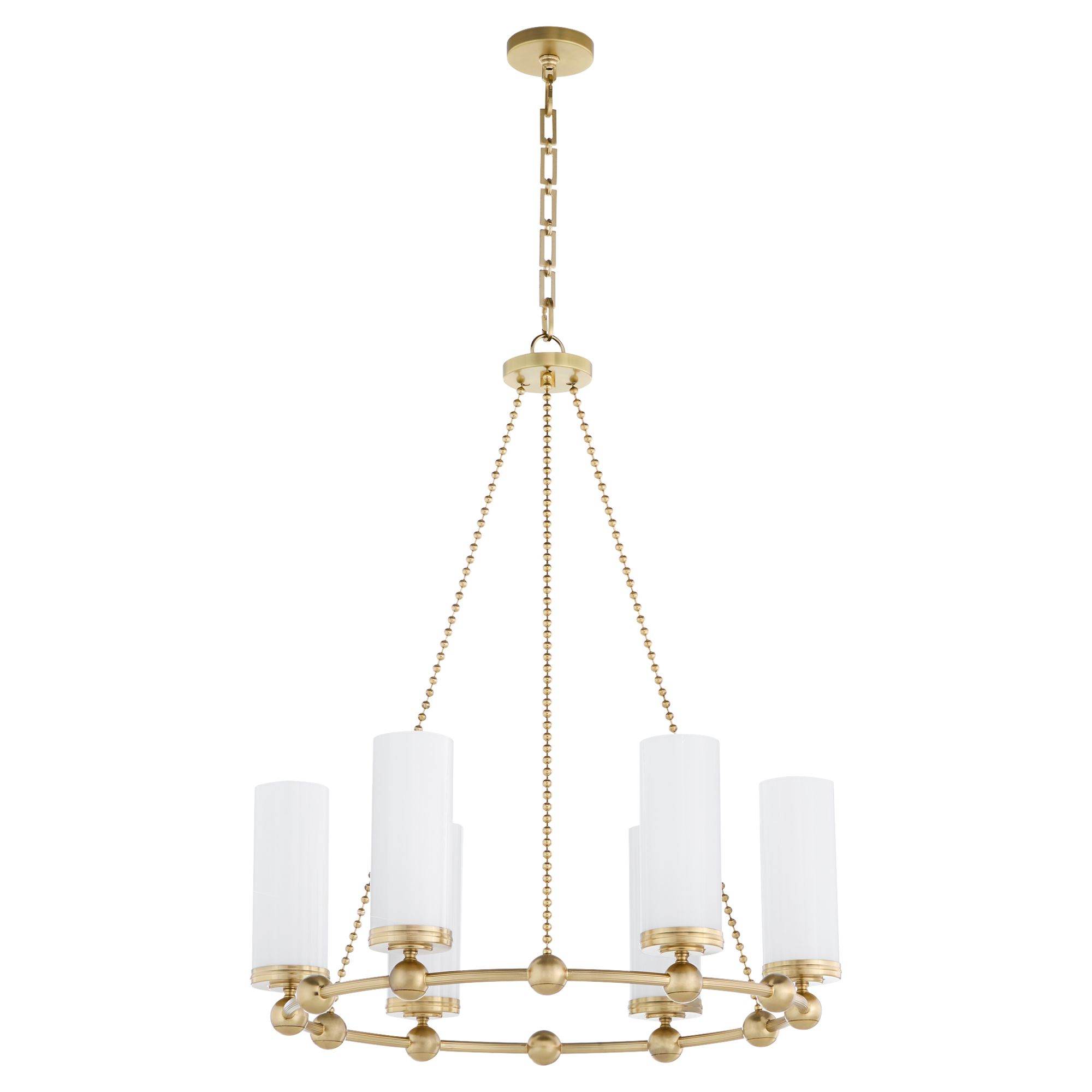 Image 2 Quorum International Lee BLVD 2.0 6LT Aged Brass Chandelier more views