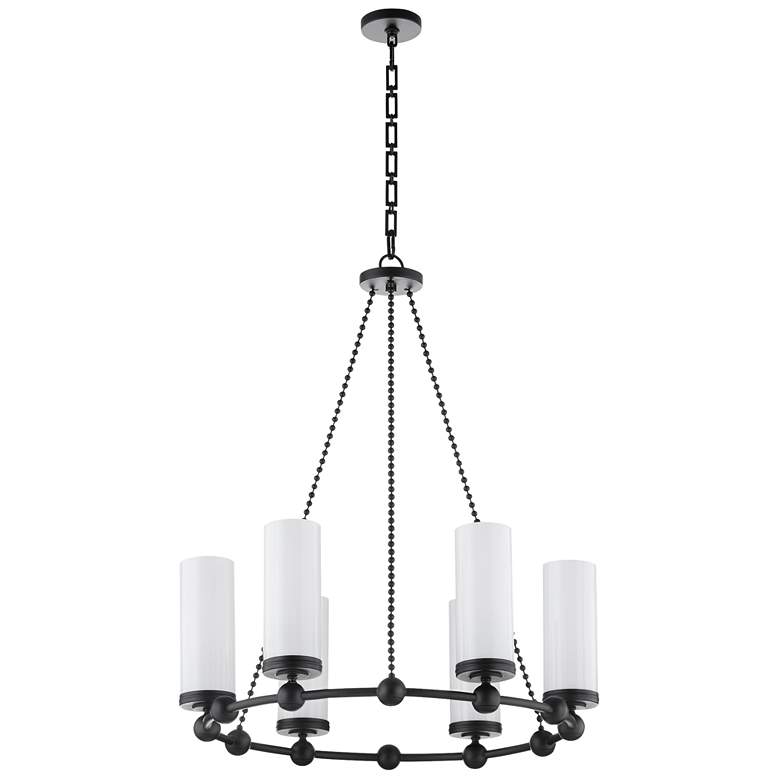 Image 1 Quorum International Lee BLVD 2.0 6LT Matte Black Chandelier