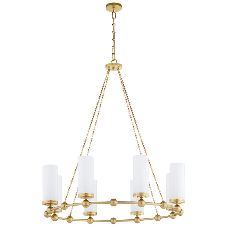 Image 1 Quorum International Lee BLVD 2.0 8LT Aged Brass Chandelier