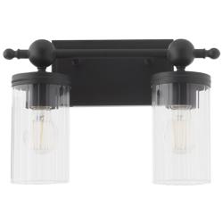 Quorum International Lee Blvd 2LT Matte Black Vanity Light