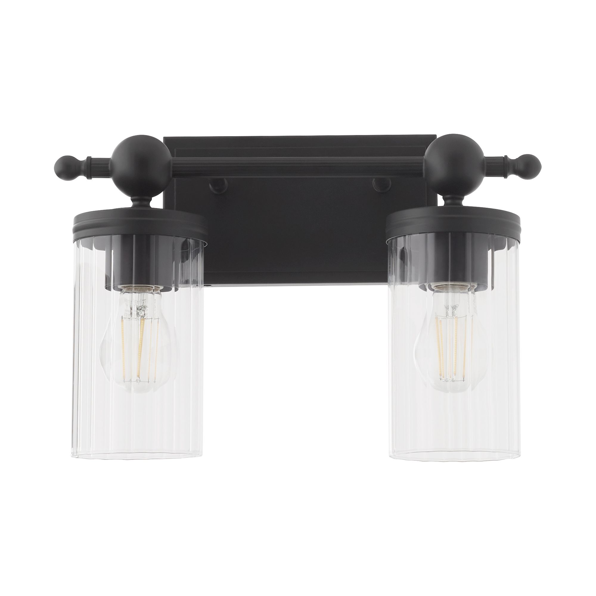 Image 2 Quorum International Lee Blvd 2LT Matte Black Vanity Light more views