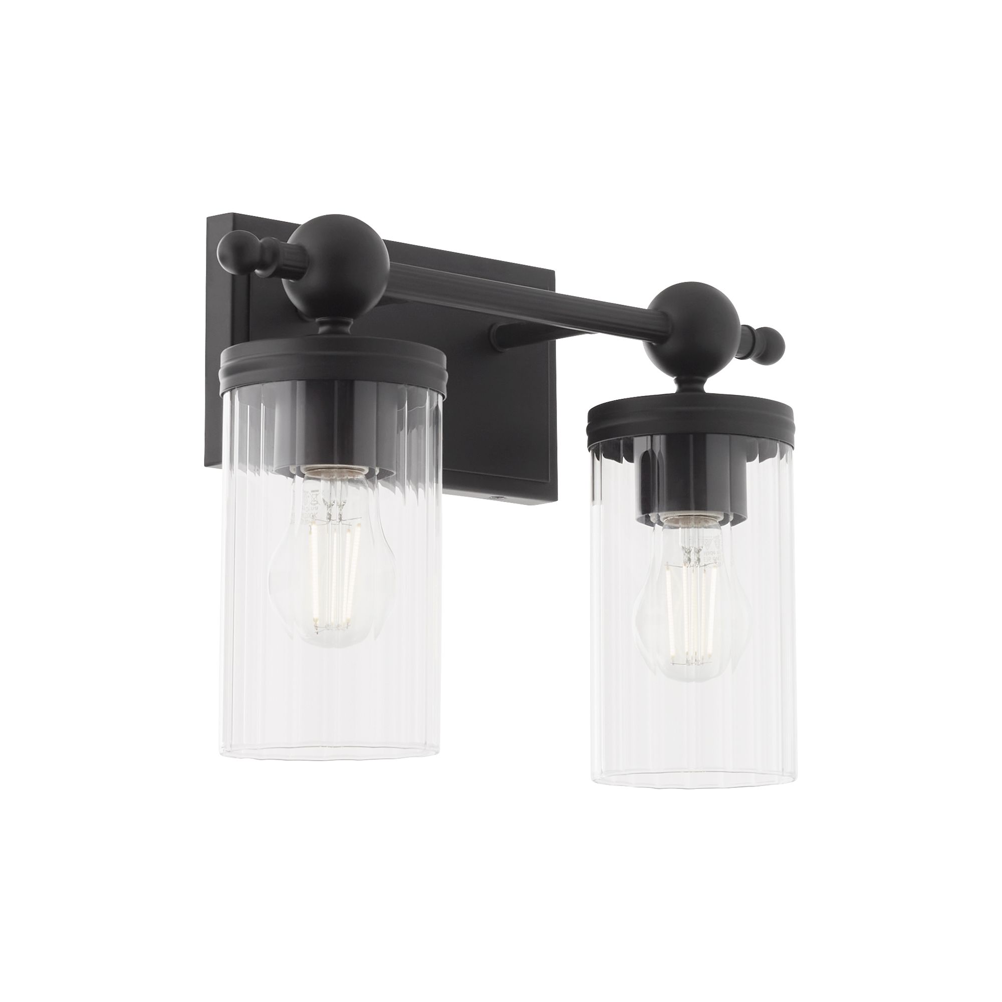 Image 3 Quorum International Lee Blvd 2LT Matte Black Vanity Light more views