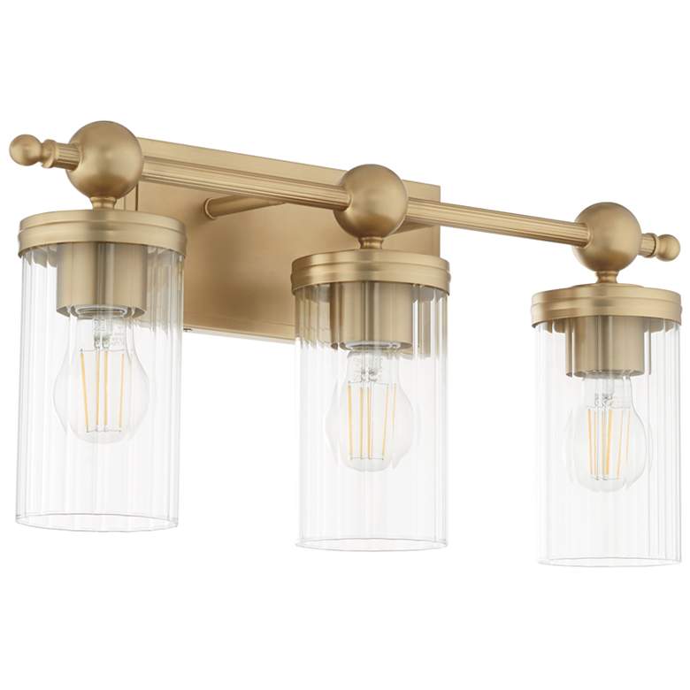 Image 1 Quorum International Lee Blvd 3LT Aged Brass Vanity Light