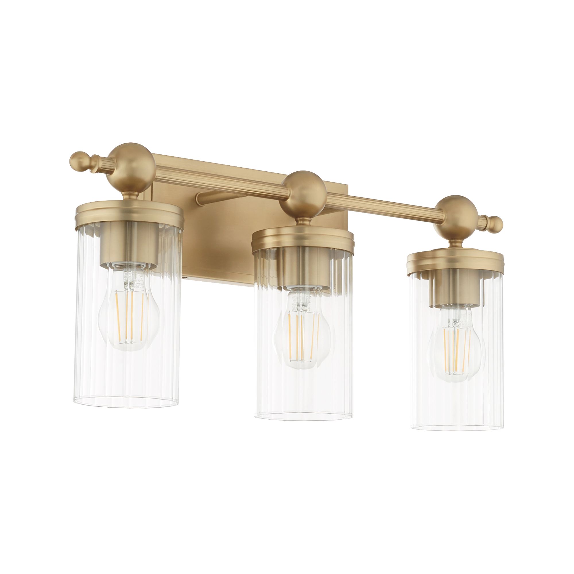 Image 2 Quorum International Lee Blvd 3LT Aged Brass Vanity Light more views