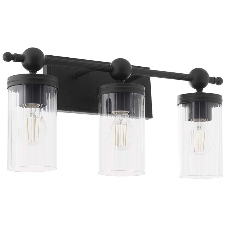 Image 1 Quorum International Lee Blvd 3LT Matte Black Vanity Light