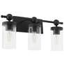 Quorum International Lee Blvd 3LT Matte Black Vanity Light