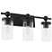Quorum International Lee Blvd 3LT Matte Black Vanity Light