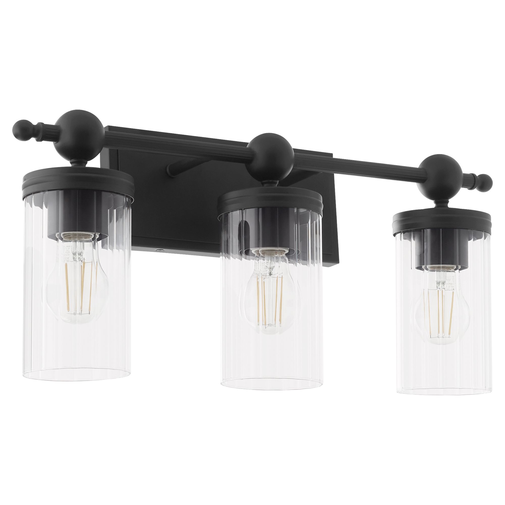 Image 2 Quorum International Lee Blvd 3LT Matte Black Vanity Light more views