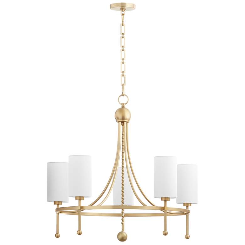 Image 1 Quorum International Lee BLVD 5LT Aged Brass Chandelier