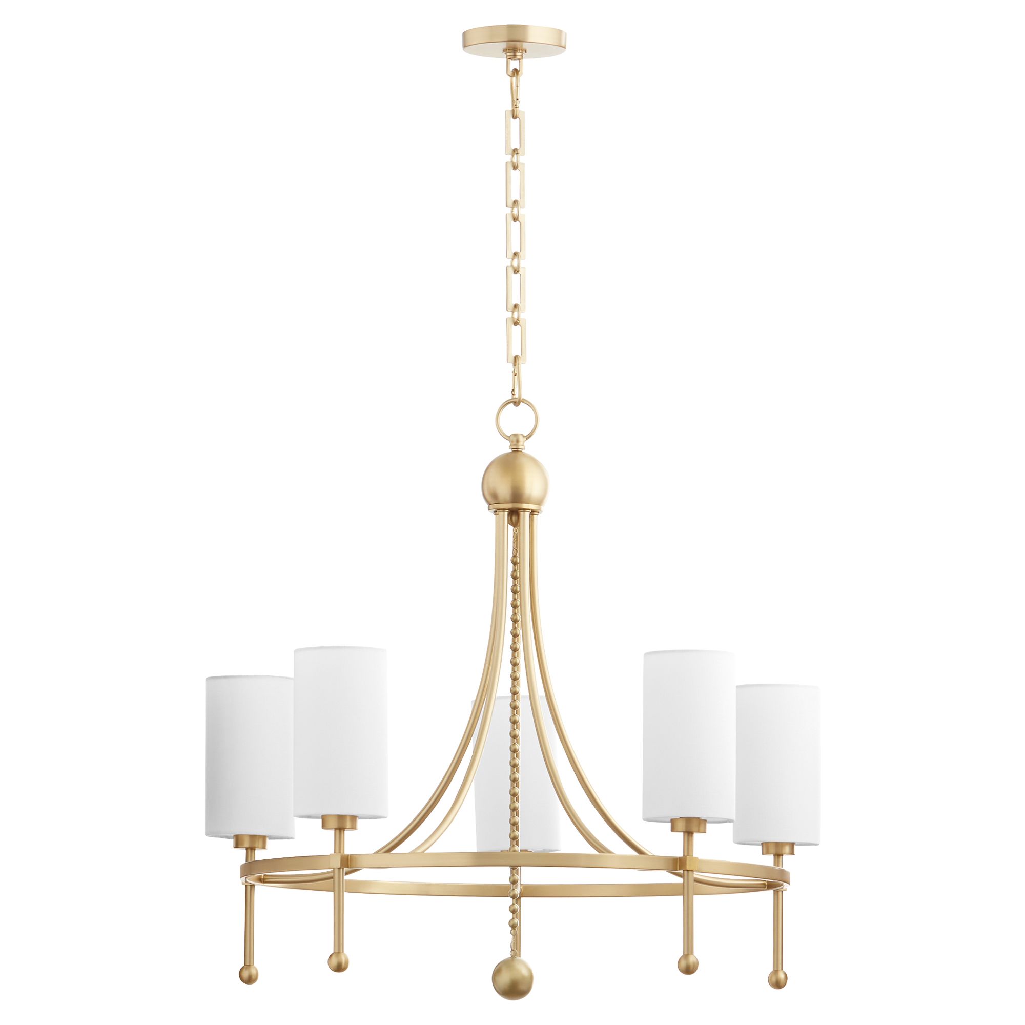 Image 2 Quorum International Lee BLVD 5LT Aged Brass Chandelier more views