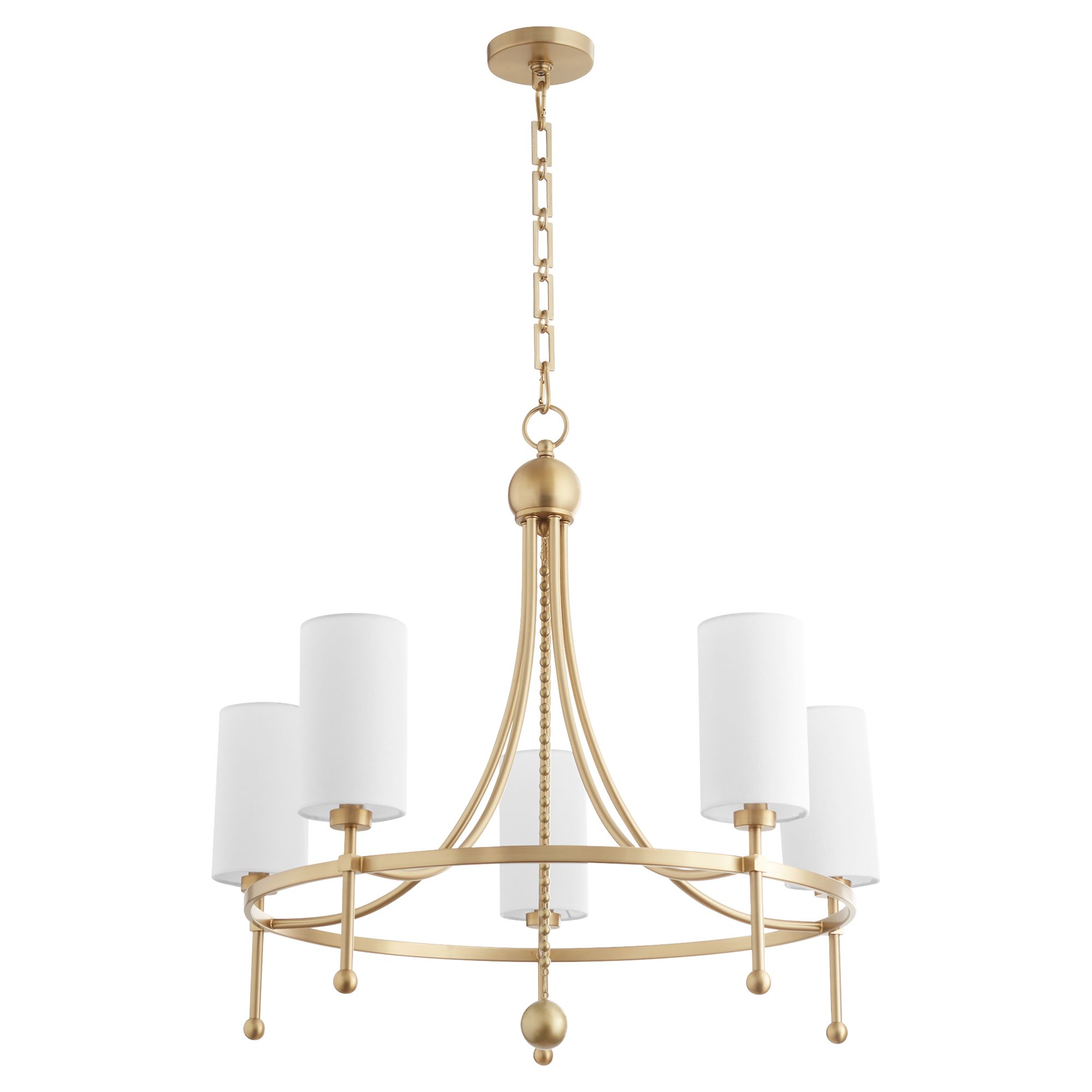 Image 3 Quorum International Lee BLVD 5LT Aged Brass Chandelier more views