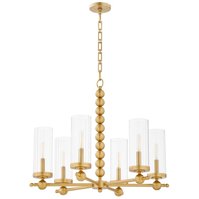 Image 1 Quorum International Lee BLVD 6LT Aged Brass Chandelier