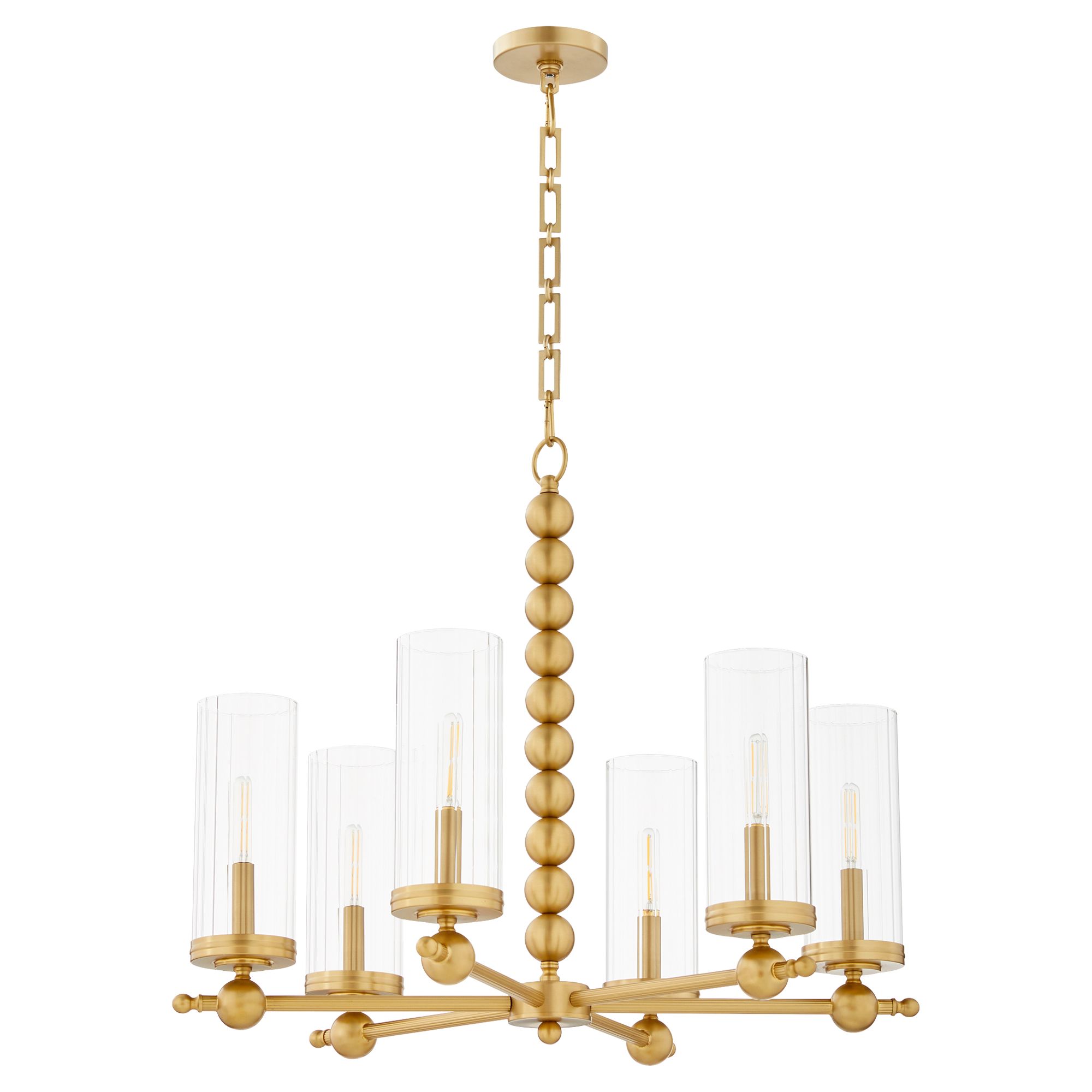 Image 2 Quorum International Lee BLVD 6LT Aged Brass Chandelier more views