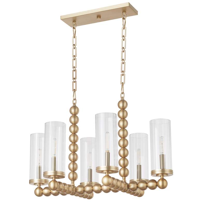 Image 1 Quorum International Lee BLVD 6LT Aged Brass Chandelier