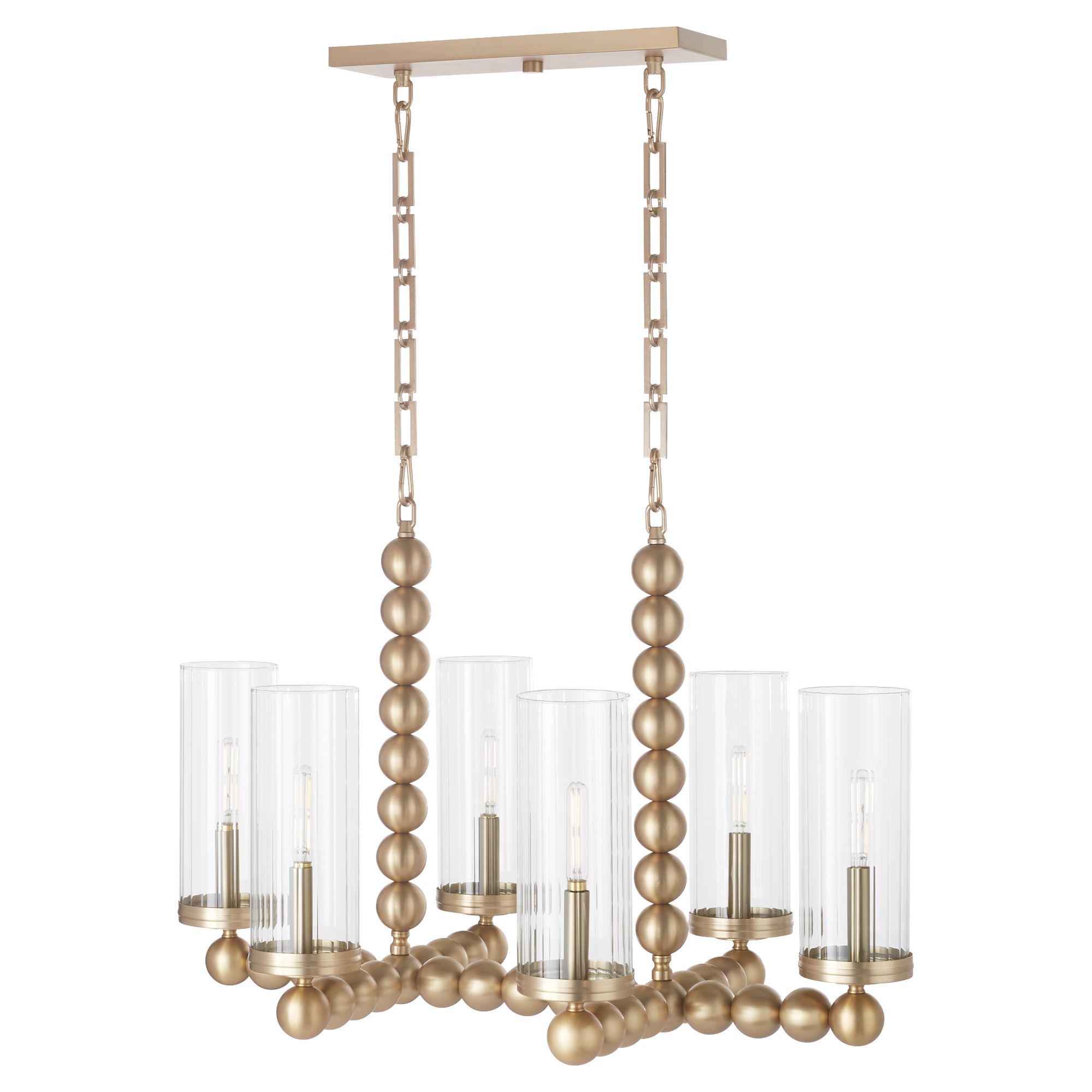 Image 3 Quorum International Lee BLVD 6LT Aged Brass Chandelier more views