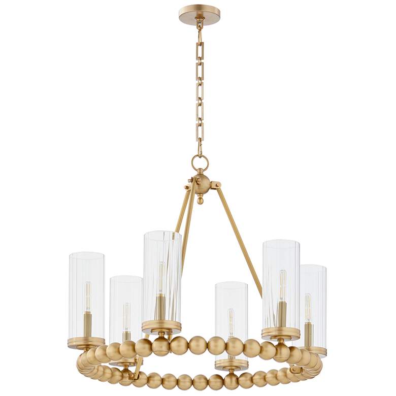 Image 1 Quorum International Lee BLVD 6LT Aged Brass Ring Chandelier