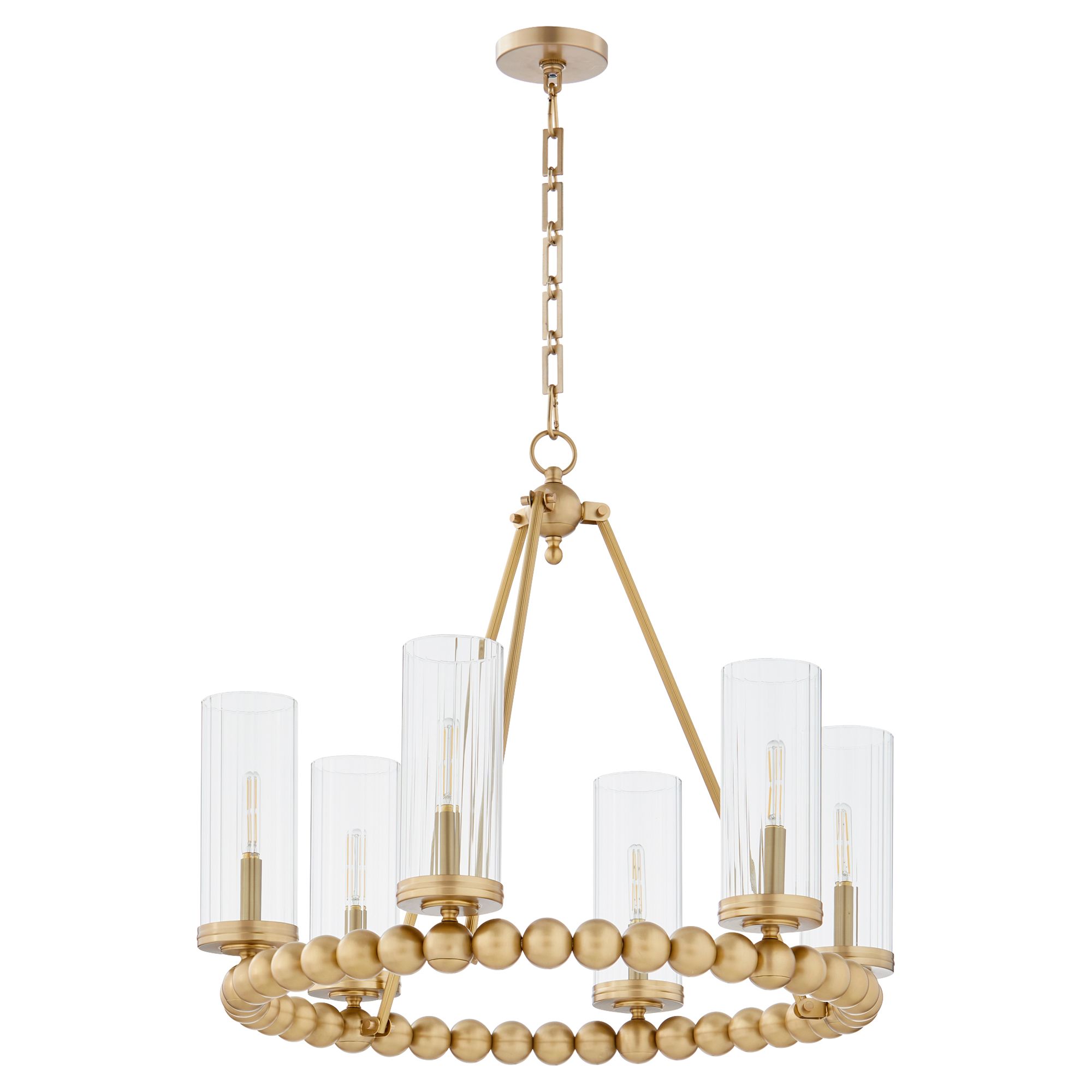 Image 2 Quorum International Lee BLVD 6LT Aged Brass Ring Chandelier more views