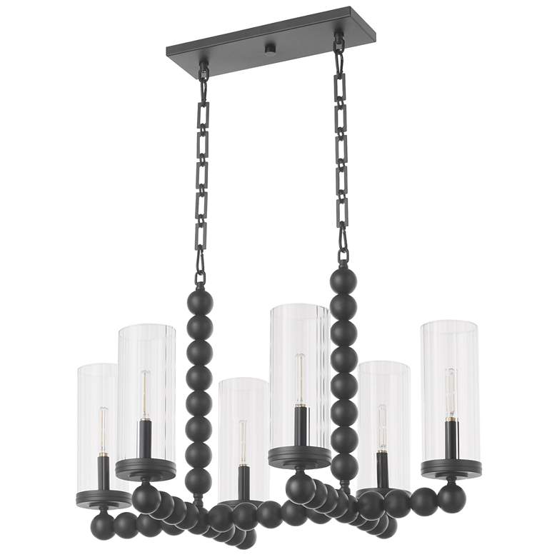 Image 1 Quorum International Lee BLVD 6LT Matte Black Chandelier