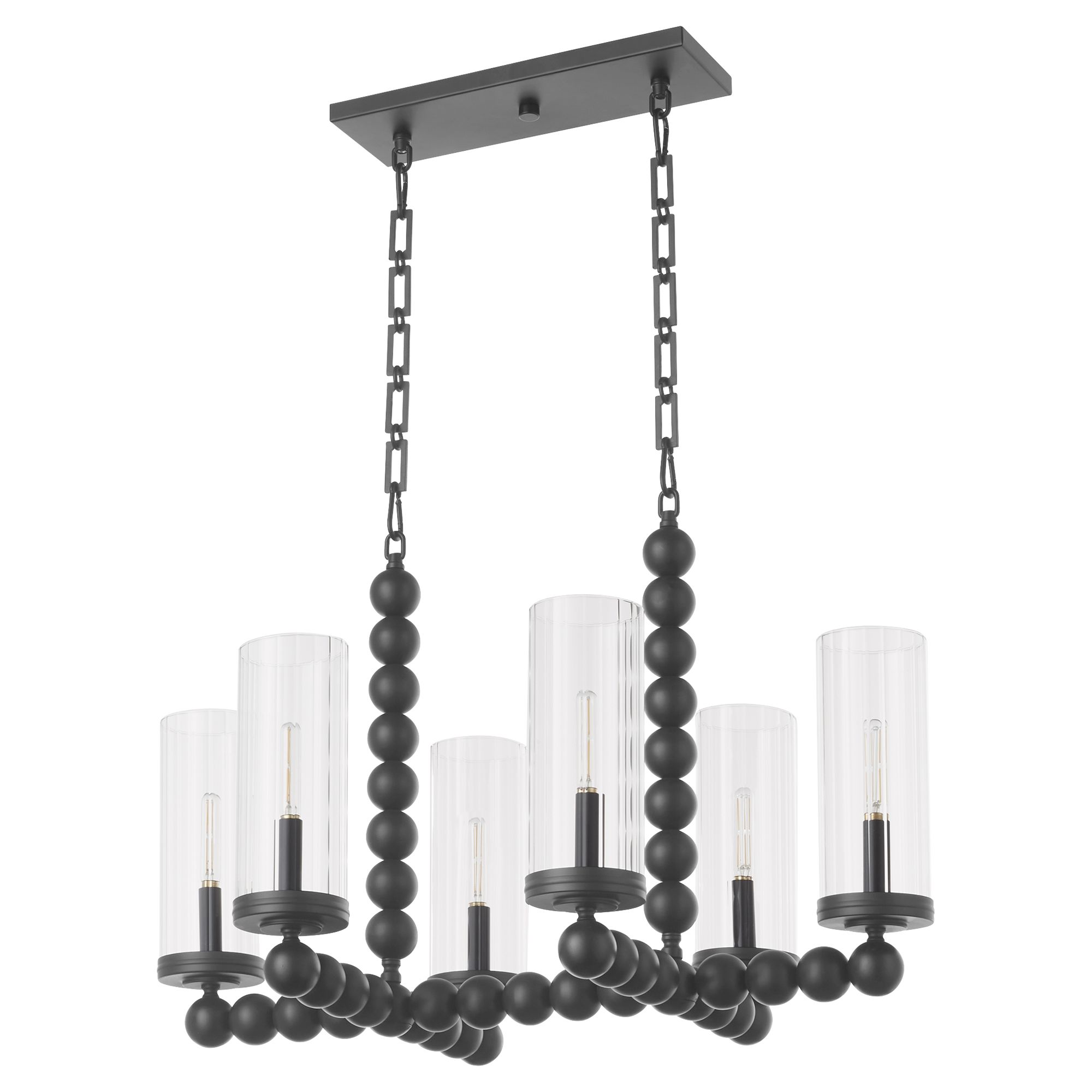 Image 2 Quorum International Lee BLVD 6LT Matte Black Chandelier more views