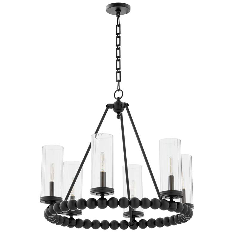 Image 1 Quorum International Lee BLVD 6LT Matte Black Ring Chandelier