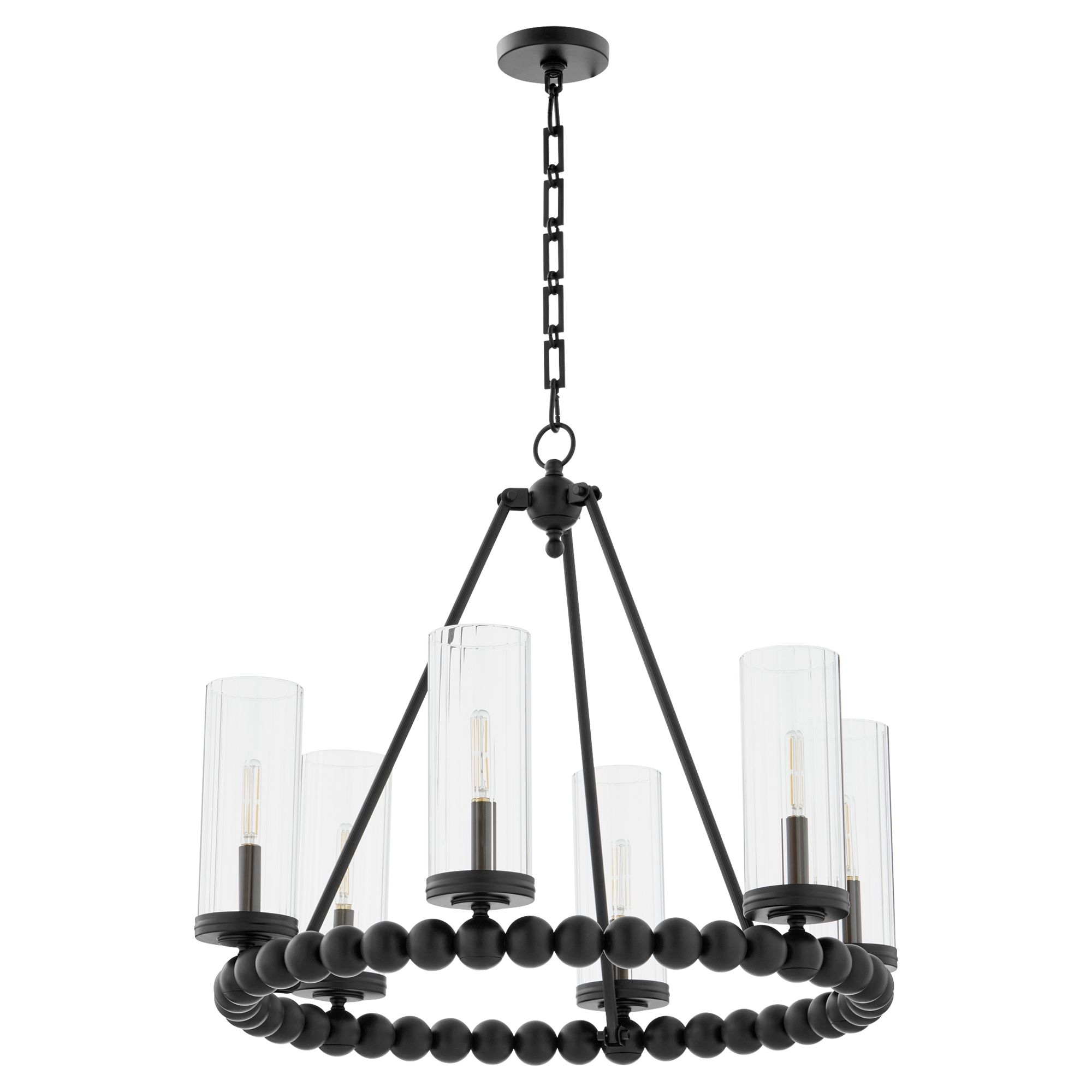 Image 2 Quorum International Lee BLVD 6LT Matte Black Ring Chandelier more views