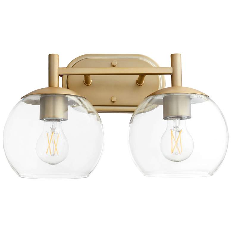 Image 1 Quorum International Lyon 2LT Aged Brass Vanity Light