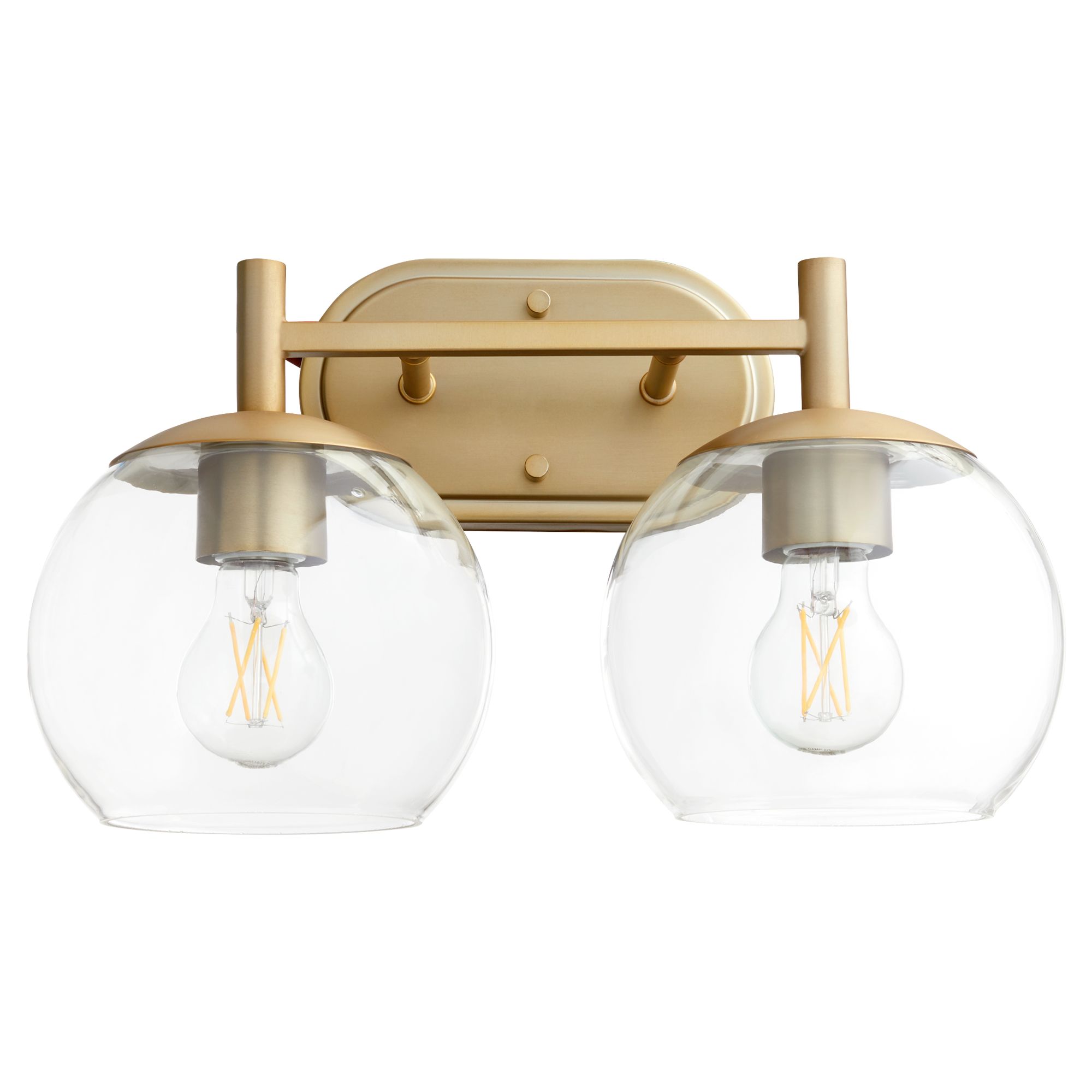 Image 2 Quorum International Lyon 2LT Aged Brass Vanity Light more views