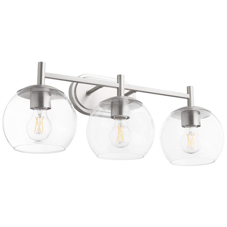 Image 1 Quorum International Lyon 3LT Satin Nickel Vanity Light