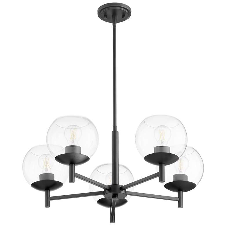 Image 1 Quorum International Lyon 5LT Matte Black Chandelier
