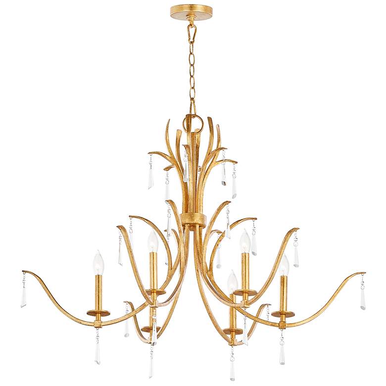 Image 1 Quorum International Majesty 6LT Gold Leaf Chandelier