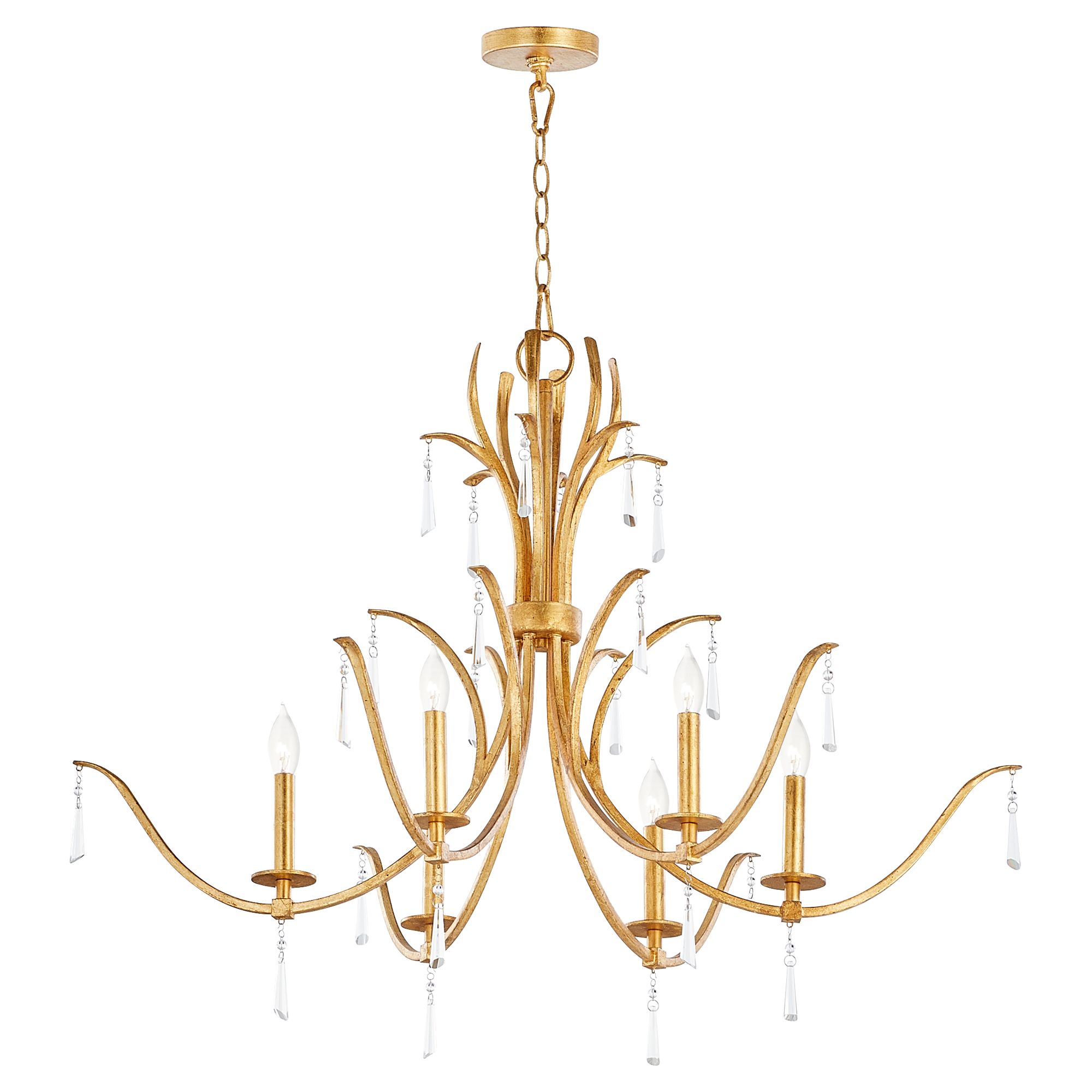 Image 2 Quorum International Majesty 6LT Gold Leaf Chandelier more views