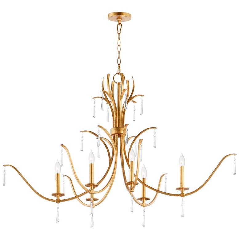 Image 1 Quorum International Majesty 6LT Gold Leaf Ellipse Chandelier
