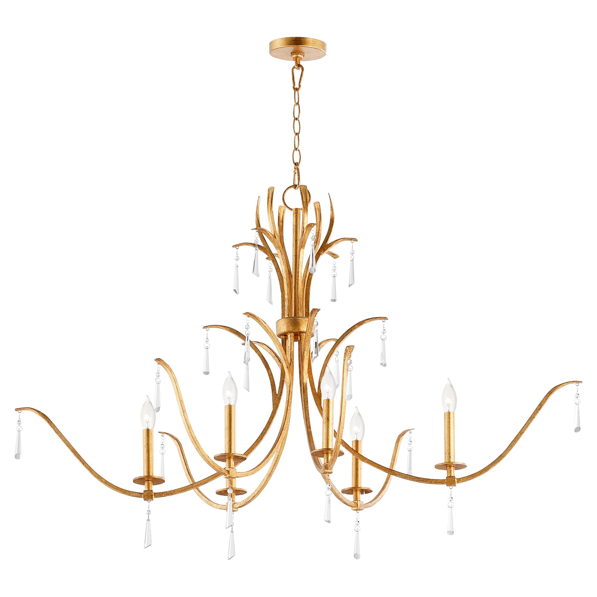 Image 2 Quorum International Majesty 6LT Gold Leaf Ellipse Chandelier more views