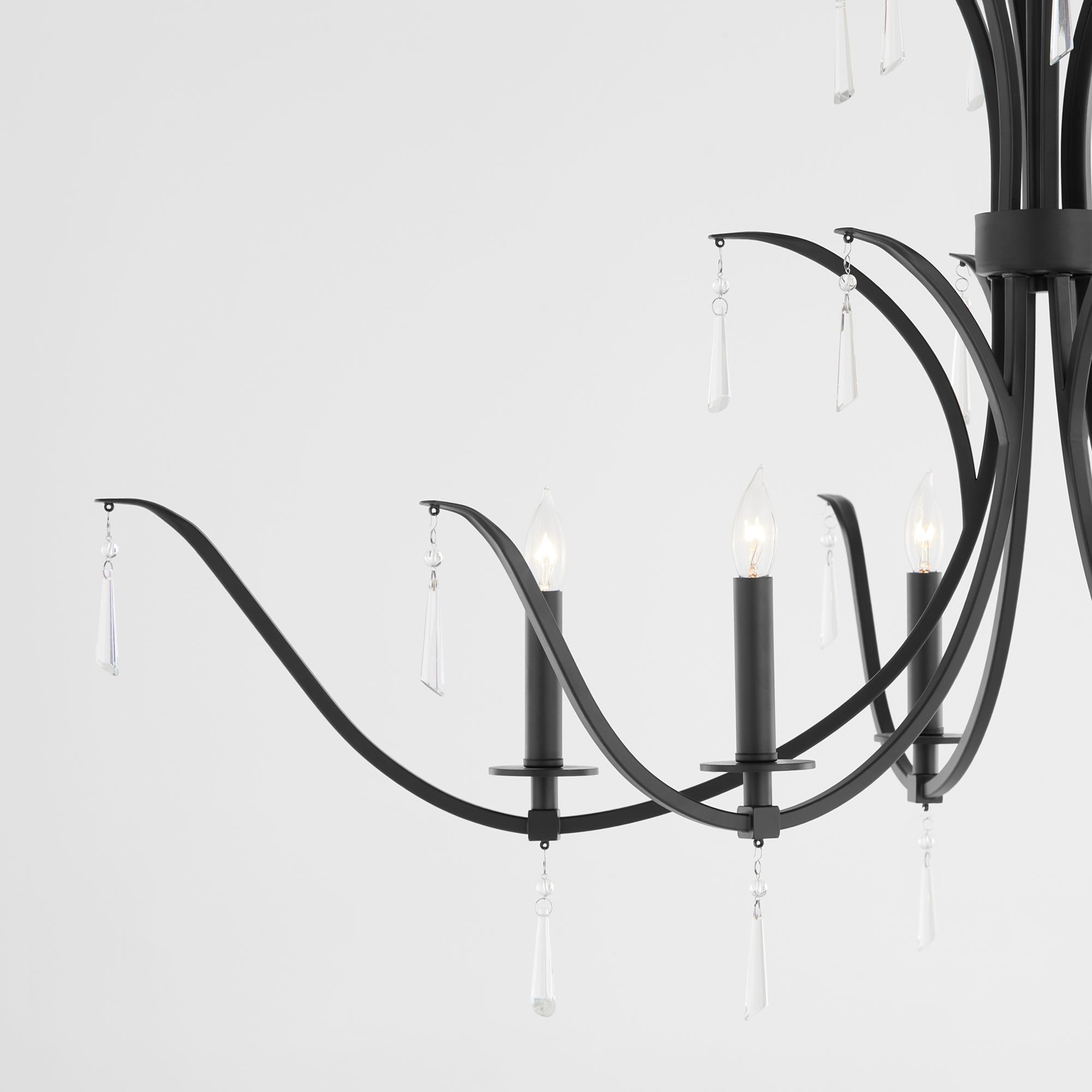 Image 2 Quorum International Majesty 6LT Matte Black Chandelier more views