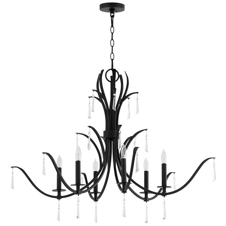 Image 1 Quorum International Majesty 6LT Matte Black Chandelier