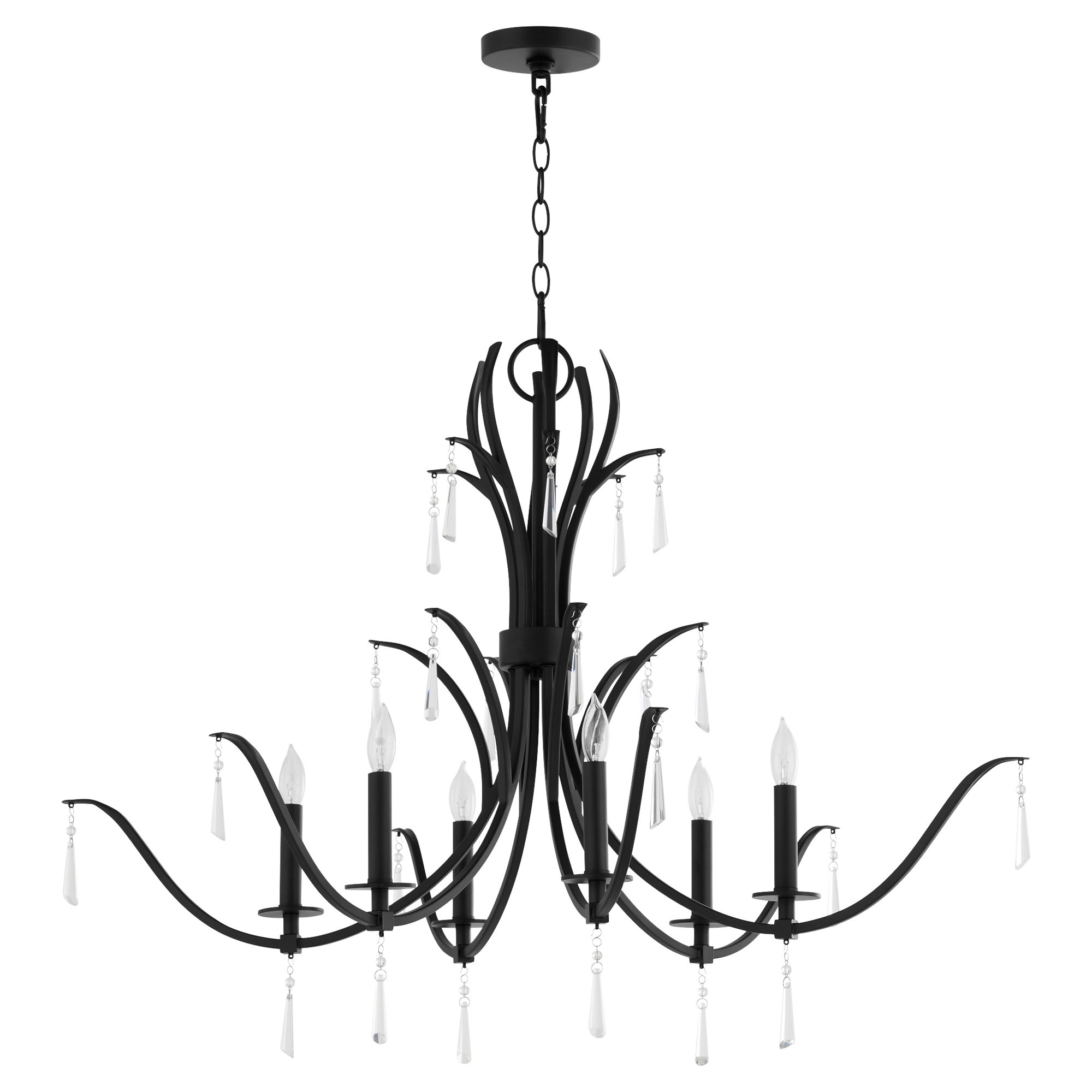 Image 2 Quorum International Majesty 6LT Matte Black Chandelier more views