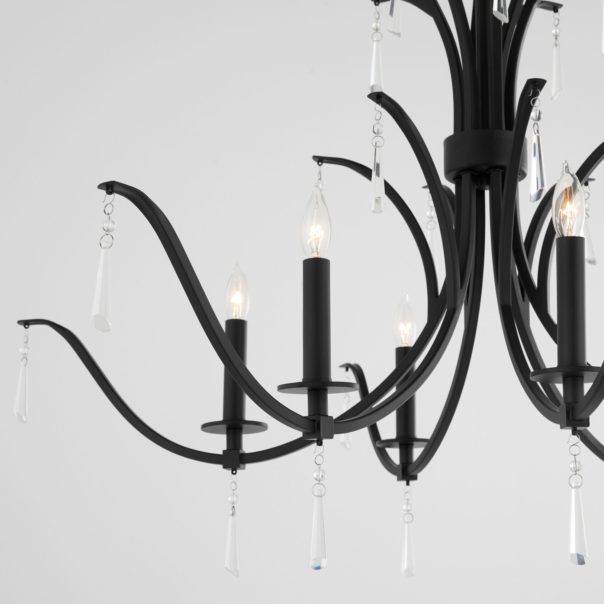 Image 4 Quorum International Majesty 6LT Matte Black Chandelier more views