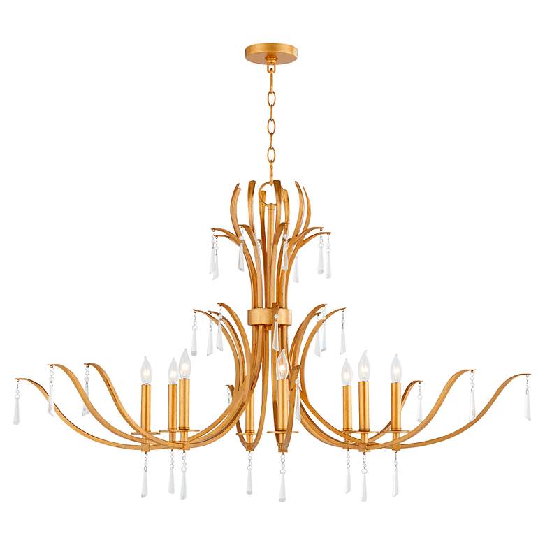 Image 2 Quorum International Majesty 8LT Gold Leaf Chandelier more views