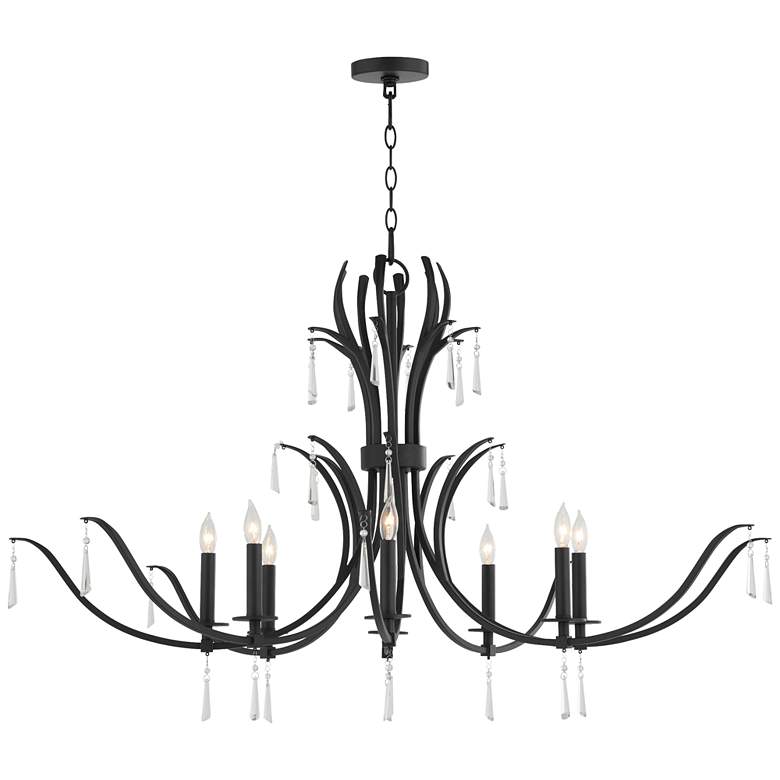 Image 1 Quorum International Majesty 8LT Matte Black Chandelier