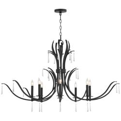 Quorum International Majesty 8LT Matte Black Chandelier
