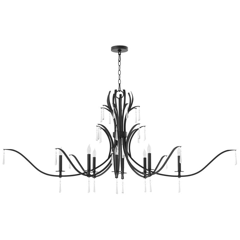 Image 1 Quorum International Majesty 8LT Matte Black Ellipse Chandelier