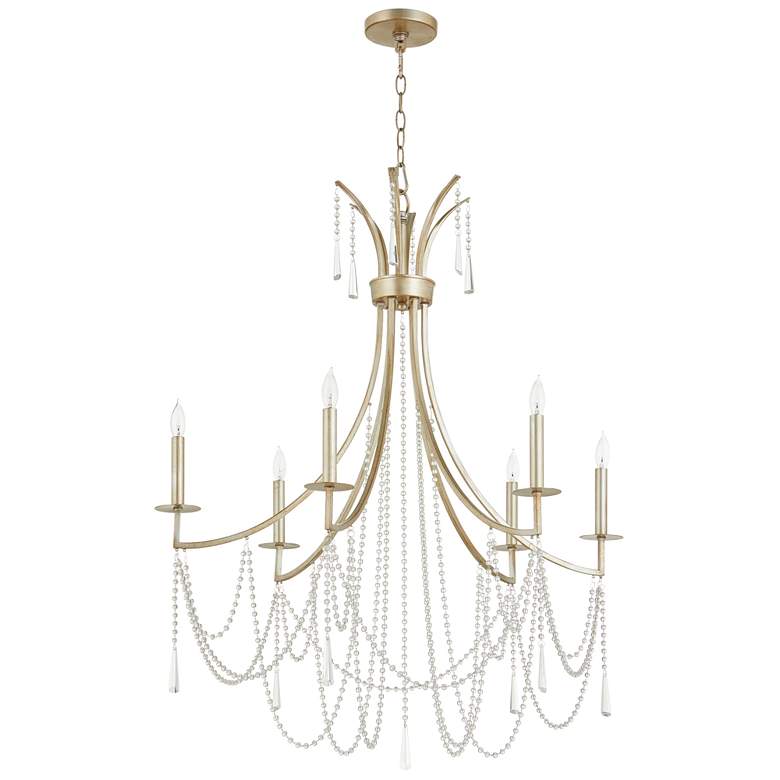 Image 1 Quorum International Malin 6LT Antique Silver Chandelier