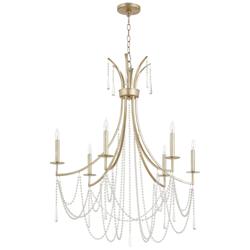 Quorum International Malin 6LT Antique Silver Chandelier