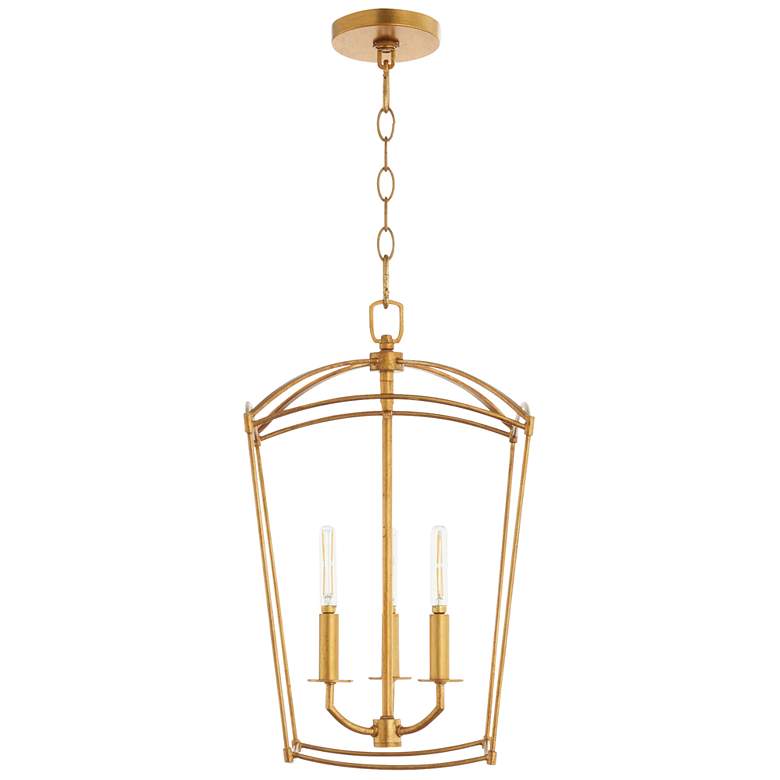 Image 1 Quorum International Mantle 3LT Gold Leaf Entry Pendant