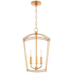 Quorum International Mantle 3LT Gold Leaf Entry Pendant