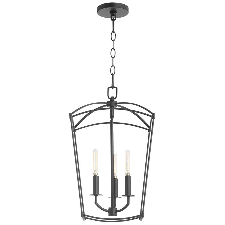 Image 1 Quorum International Mantle 3LT Matte Black Entry Pendant