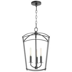 Quorum International Mantle 3LT Matte Black Entry Pendant
